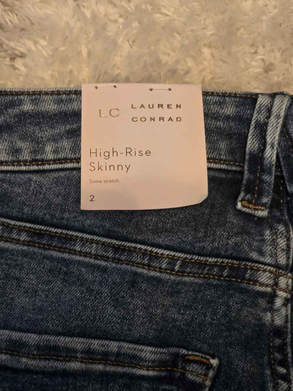 LC Lauren Conrad Dark Blue High-Rise Skinny Jeans